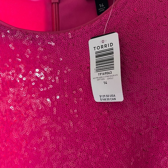 Torrid Pink Sequined Dress Size 14 NWT - Picture 4 of 4